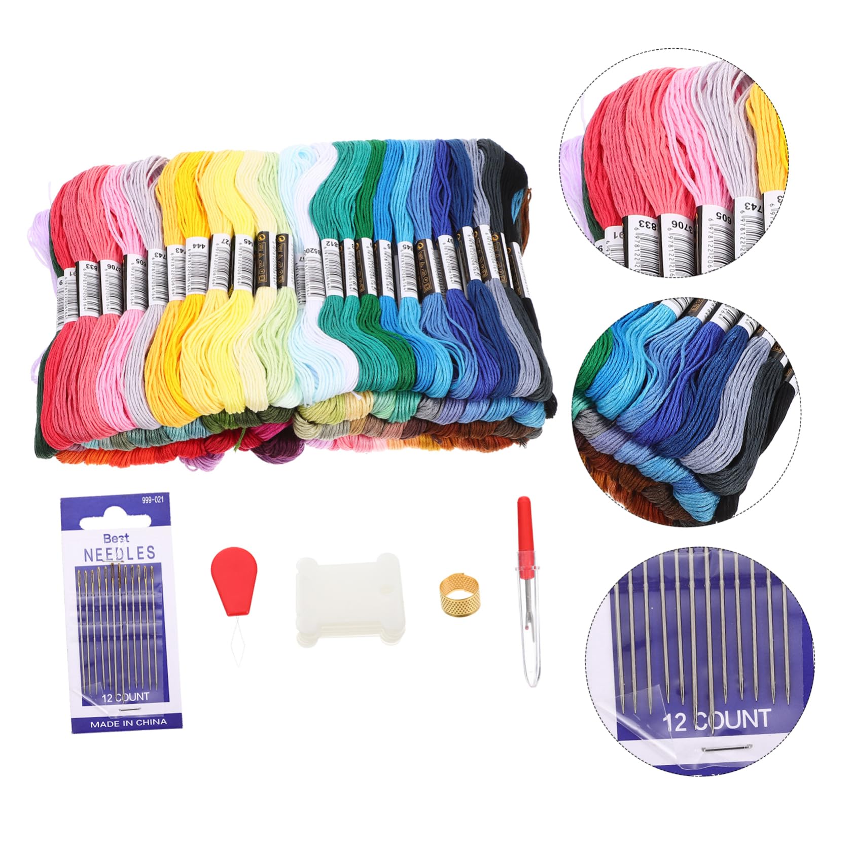 Angoily 2 Set Completo Fili per Ricamo Diy Include Aghi e Accessori per Principianti e Esperti per Ricamo e Decorazioni