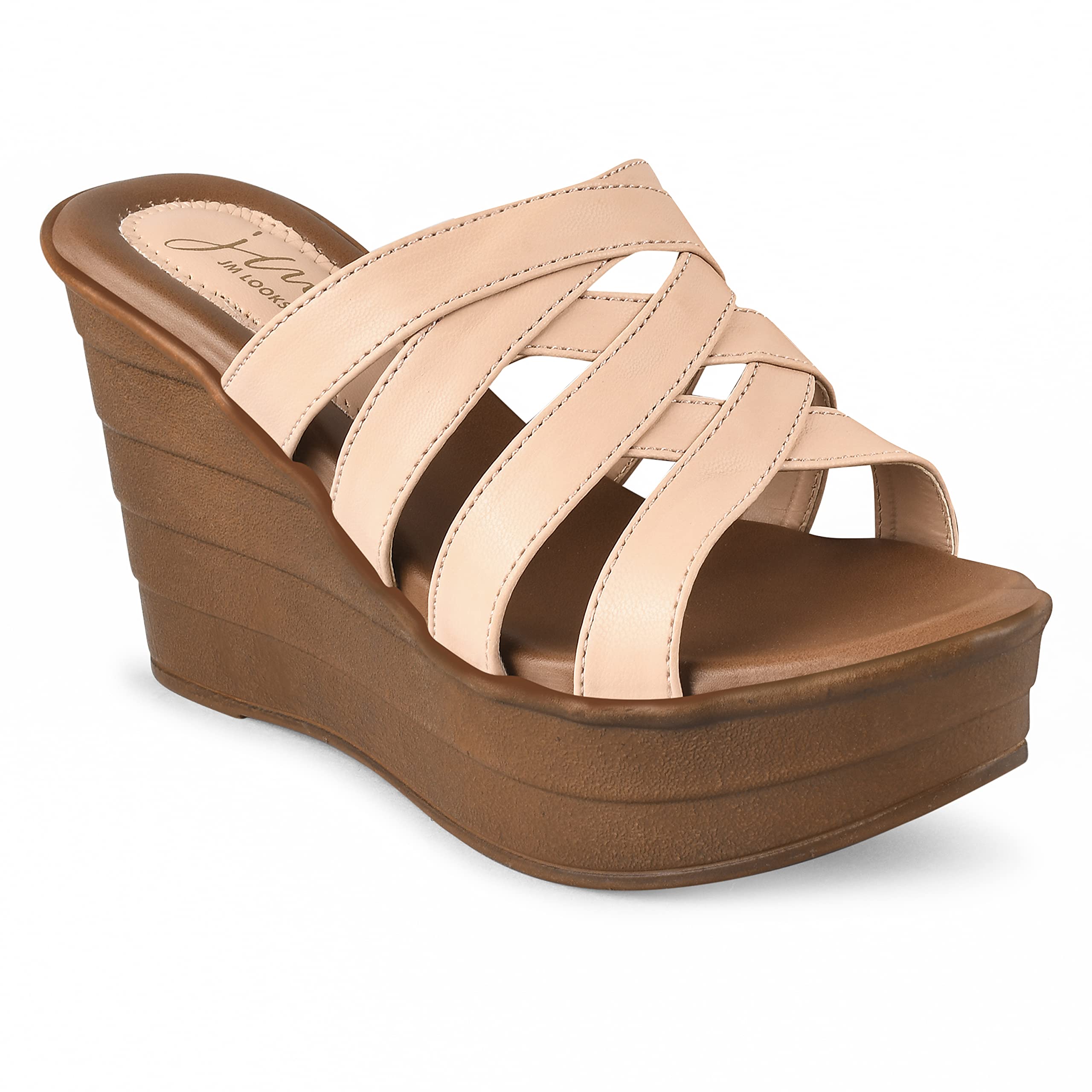 JM LOOKS Fashion Casual Gladiator Wedges Heels Sandals For Womens & Girls SS-2-Nude-39-X (B0C4Y4V57D) Amazon Price History, Amazon Price Tracker