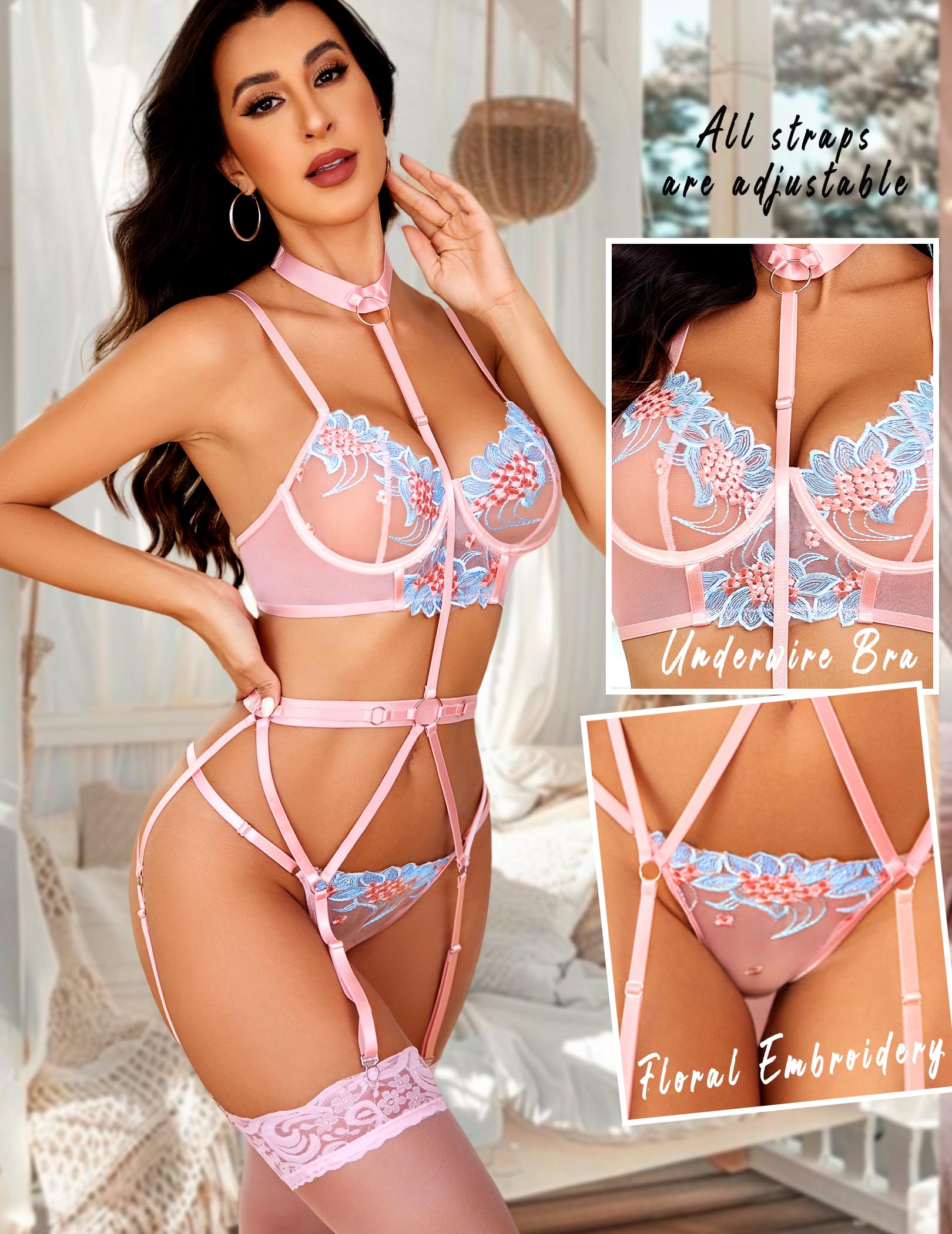 Avidlove Conjunto de Liguero de Lencería Juego de lencería Mujer (Pack de 1)