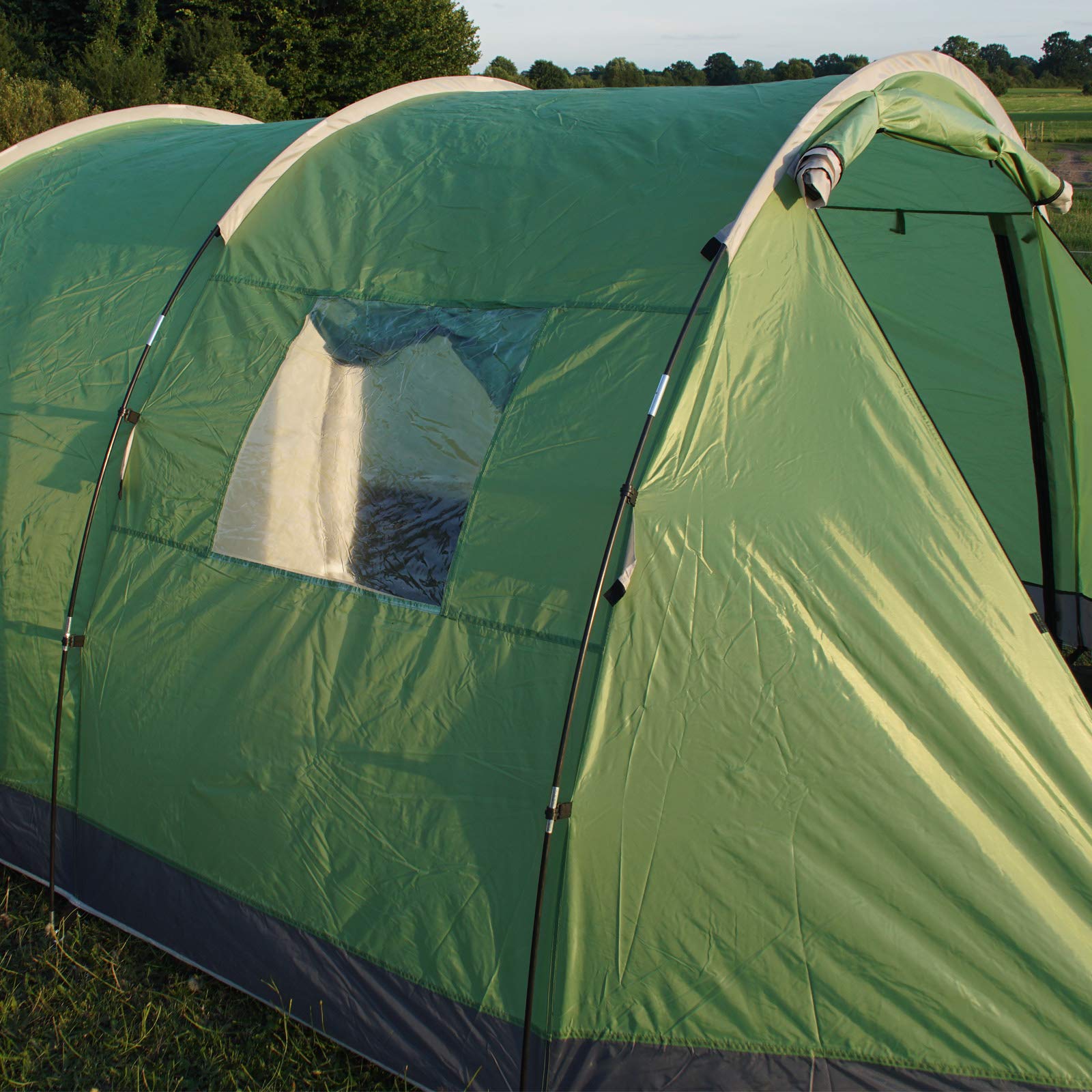 Trutzholm® Tunnelzelt 4 Personen Familienzelt Campingzelt 4-Mann Zelt 3000 mm Wassersäule grün