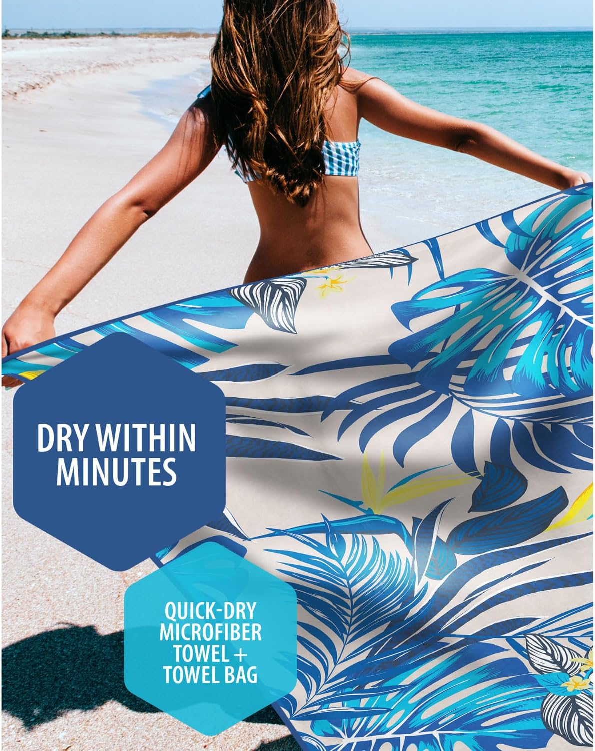 VENTURE 4TH Microfiber Beach Towel: Quick-Dry, Compact, Sand-Free, Absorbent, Sandproof and Lightweight - Perfect for Camping, Beach, and Roadtrips (Hibiscus Design | 35x78 inches) - Image 2
