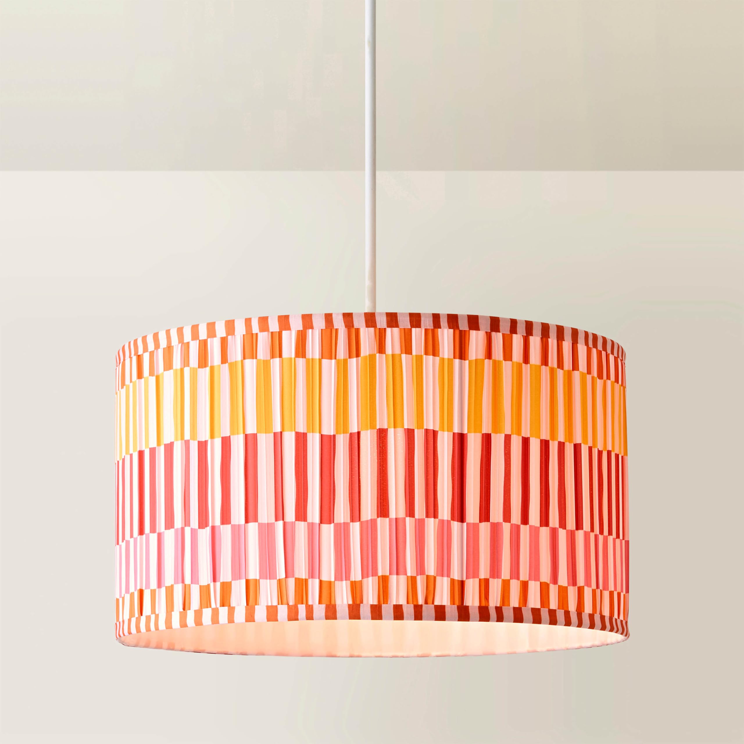 ValueLights | Rae Large Stripe Multicolour Pleated Drum Ceiling Lamp Shade | Ceiling Lights, Home Décor & Improvement Essential