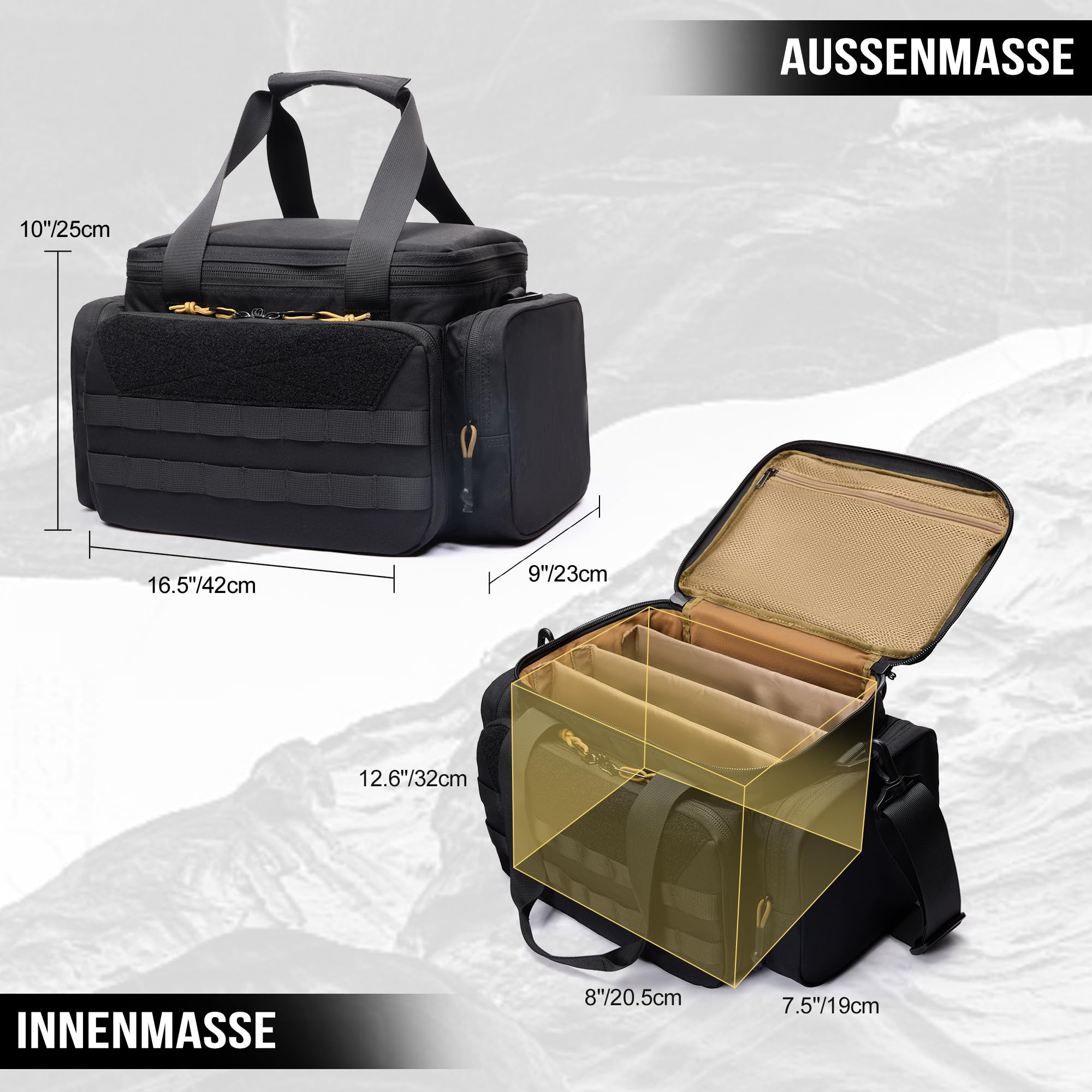 Range Bag Torba na strzelnicę, torba policyjna, torba na broń taktyczną na polowanie, strzelnicę, wędkarstwo, turystykę, outdoor