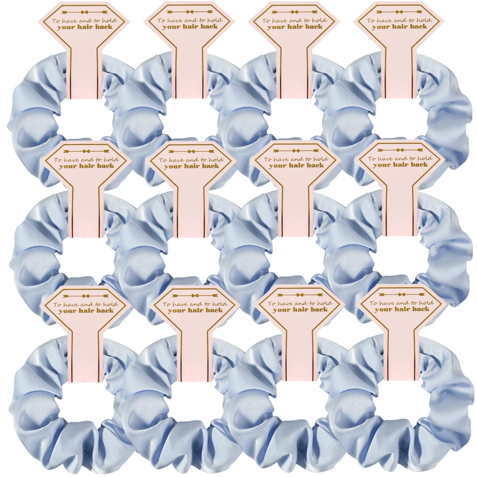 Loanzeg Satin Bridesmaid Scrunchies Bachelorette Hair Ties Set of 6 Bridal Shower No Damage Hairties ideas Gift for Wedding Party Favors Bridesmaid