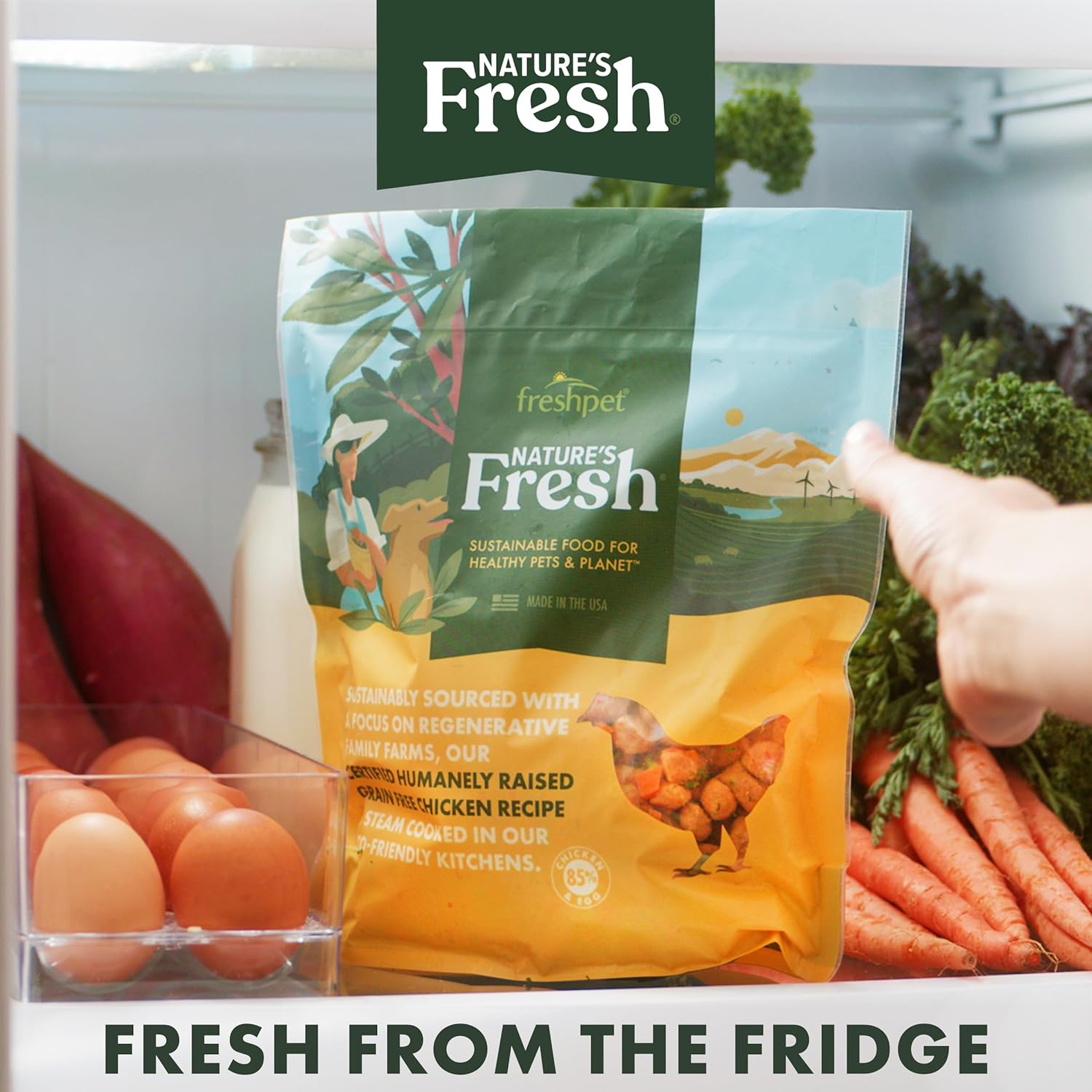 FreshPet Fresh Dog Food, Fresh Certified Humanely Raised Chicken & Brown Rice Recipe Roll, 5 lb.