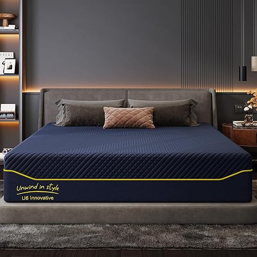 Colchón King de espuma viscoelástica de 12 pulgadas con gel refrescante de té verde infundido para aliviar la presión, certificado CertiPUR-US, con