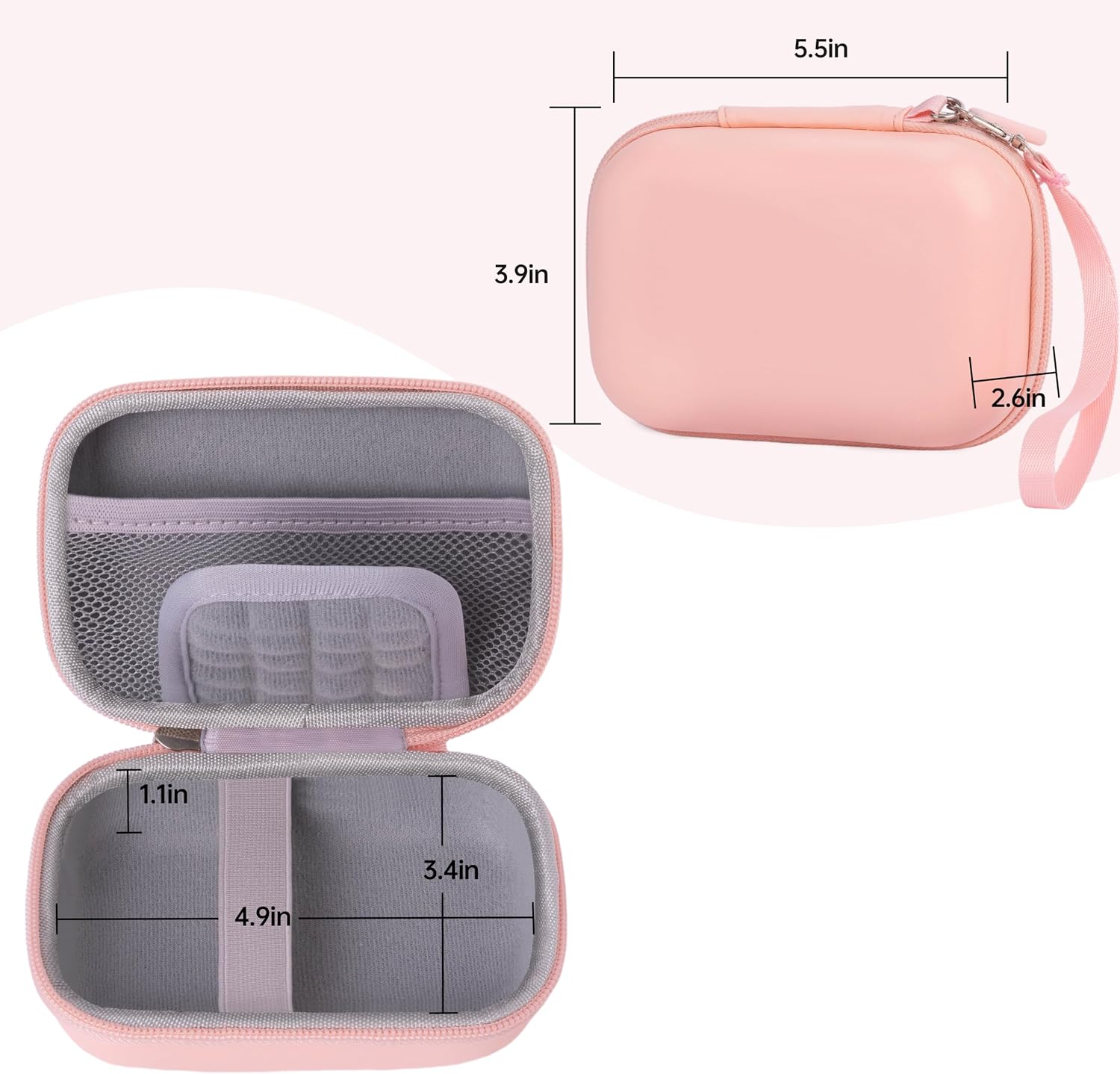 Digital Camera Case Compatible with KODAK PIXPRO FZ55 FZ45 /CAMKORY/CANON IXUS/SONY DSC W830 W800 - Hard Shell Protective Compact Camera Pouch for Vlogging & Travel,Small Carrying Pouch(Pink)