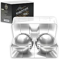 Vista 1 de 2 bolas de whisky de acero inoxidable XXL premium de 55 mm con bandeja para congelador - Piedras para enfriar whisky, bolas de hielo