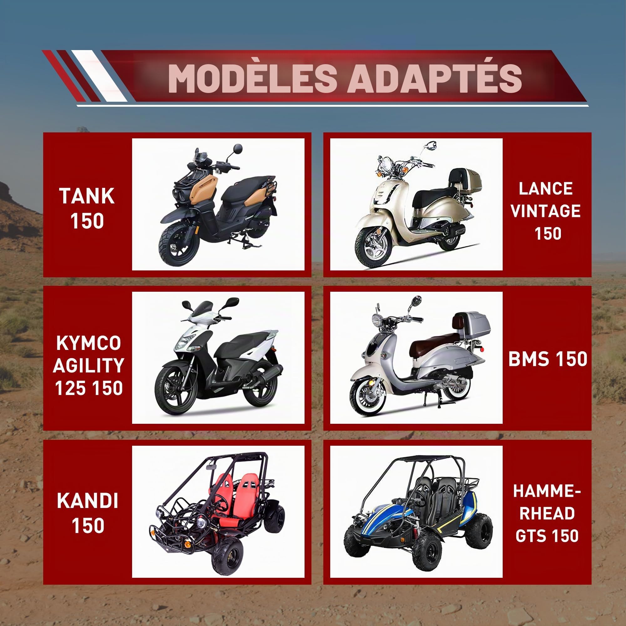 WOOSTAR Embrayage Arrière Complet Assemblée Remplacement pour 4 Temps GY6 125cc 150cc Scooter Go Kart ATV 4 Roues 152QMI 157QMJ Moteur