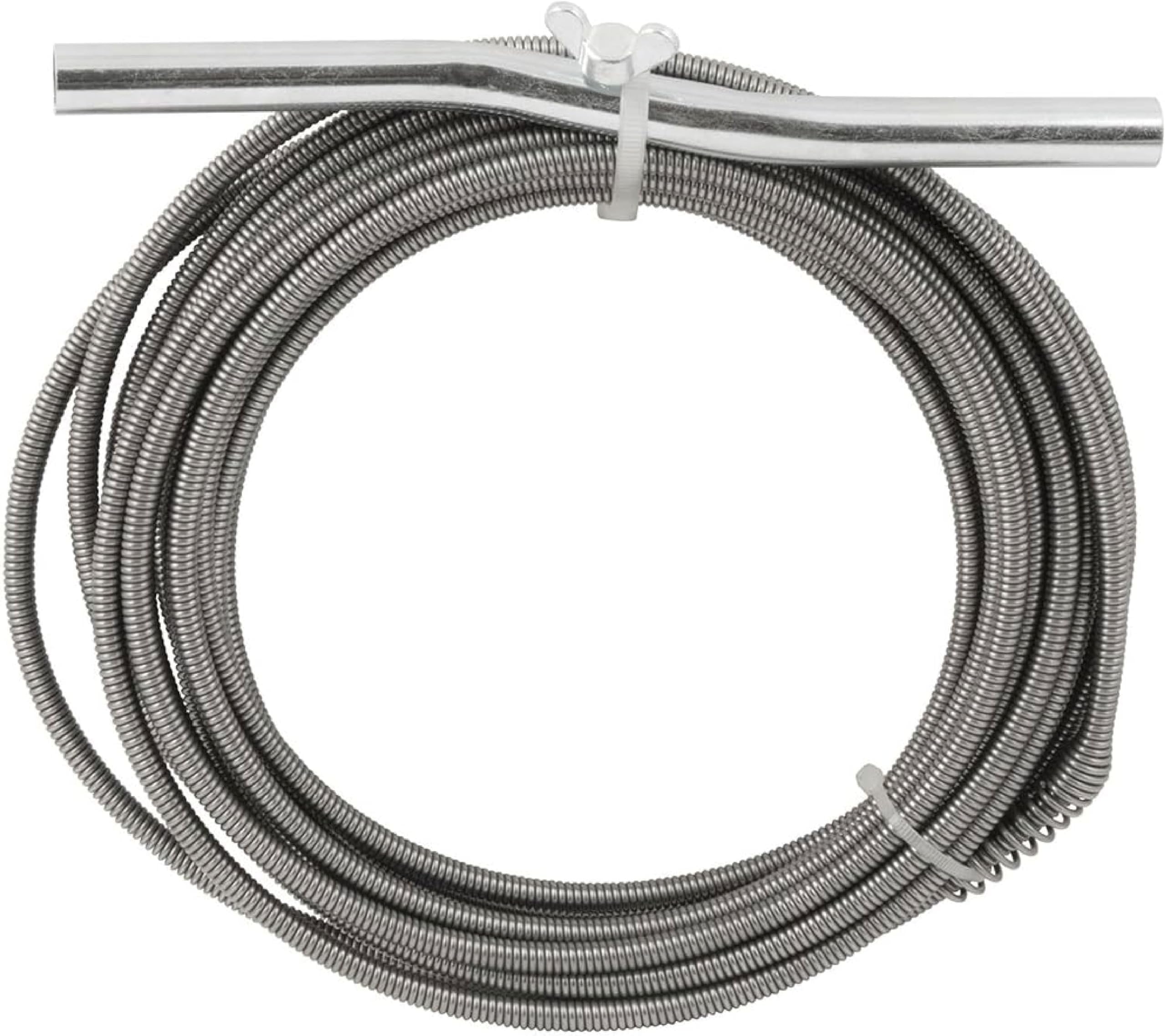 .25-in. Diameter Steel 25-Foot Light Auger for Small to Medium Drains 7710025, Hand-Cranked Toilet Snake and Drain Clog Remover, Plumbing Snake for Toilets and 2-inch Wide Drains