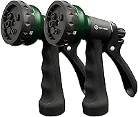 AUTOMAN 2-Pack Garden Hose Nozzles: 7 Adjustable Spray Patterns, Slip-Resistant Grip for Plants, Lawn, Car Wash, Pet Showering & More