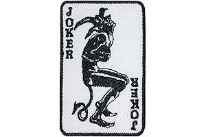 Devil Joker Card Embroidered Iron-On Patches for Clothing Repair