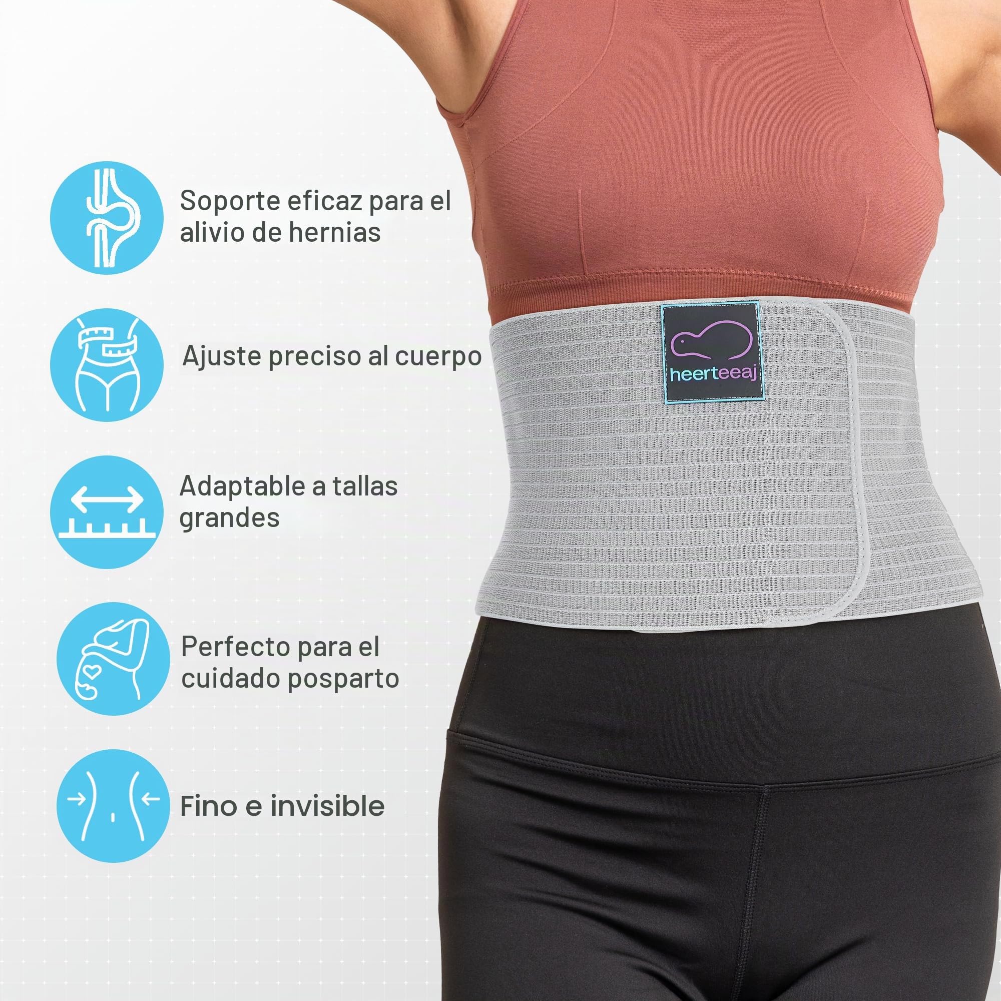 Hernia umbilical - hombre y mujer - banda abdominal con stent para hernia umbilical, ayuda a aliviar - para incisión, abdomen superior, abdomen