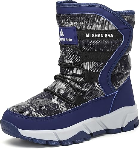 Mishansha - Botas de nieve para niñas, niños niños pequeños niños grandes invierno, cálidas, impermeables, antideslizantes, anti colisión, corte