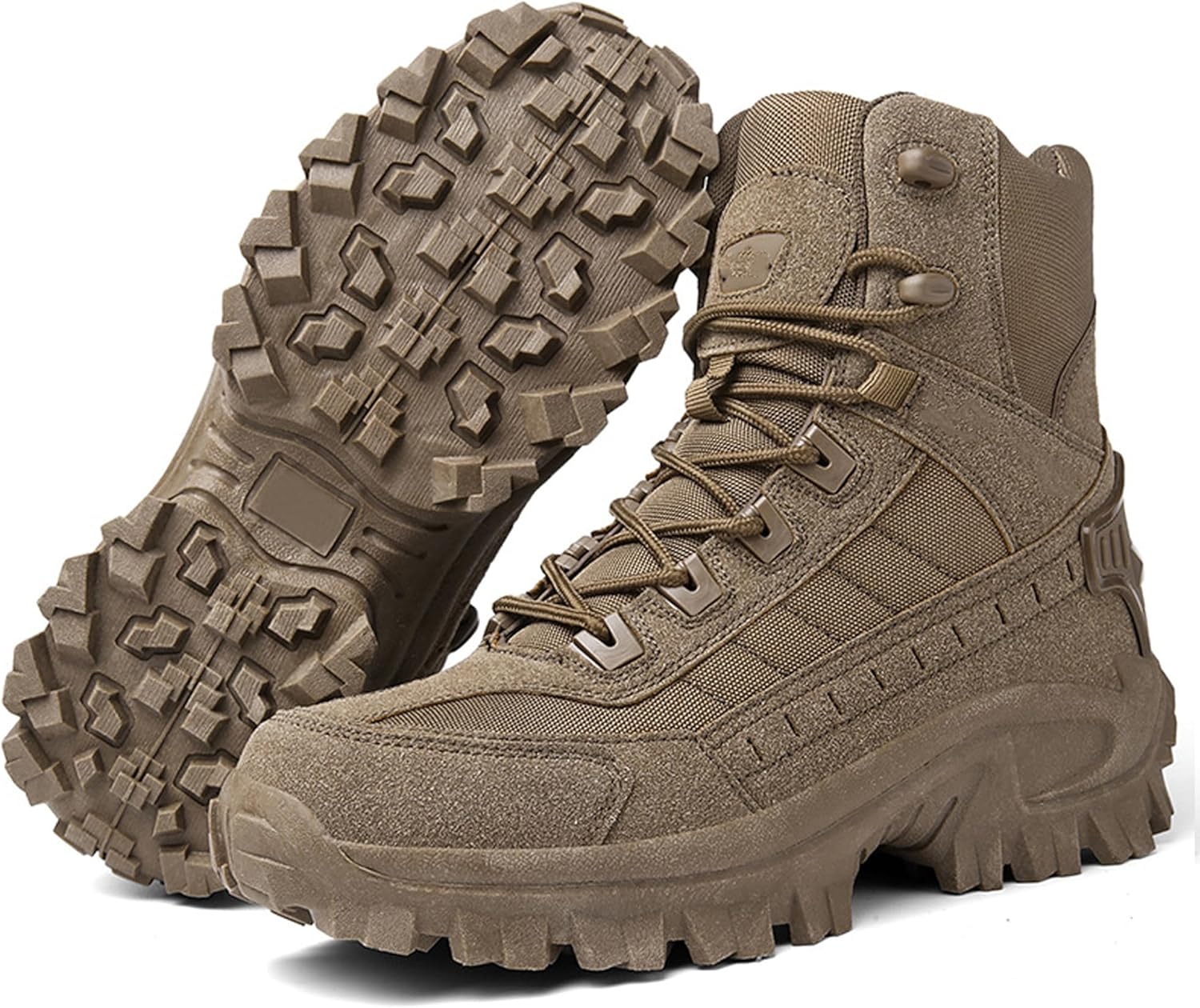 Men'S Waterproof Work Boots with Side Zipper Round Toe Lace-Up Non-Slip Orthopedic Hiking Shoes Lightweight Outdoor Camping Motorcycle Combat Boots