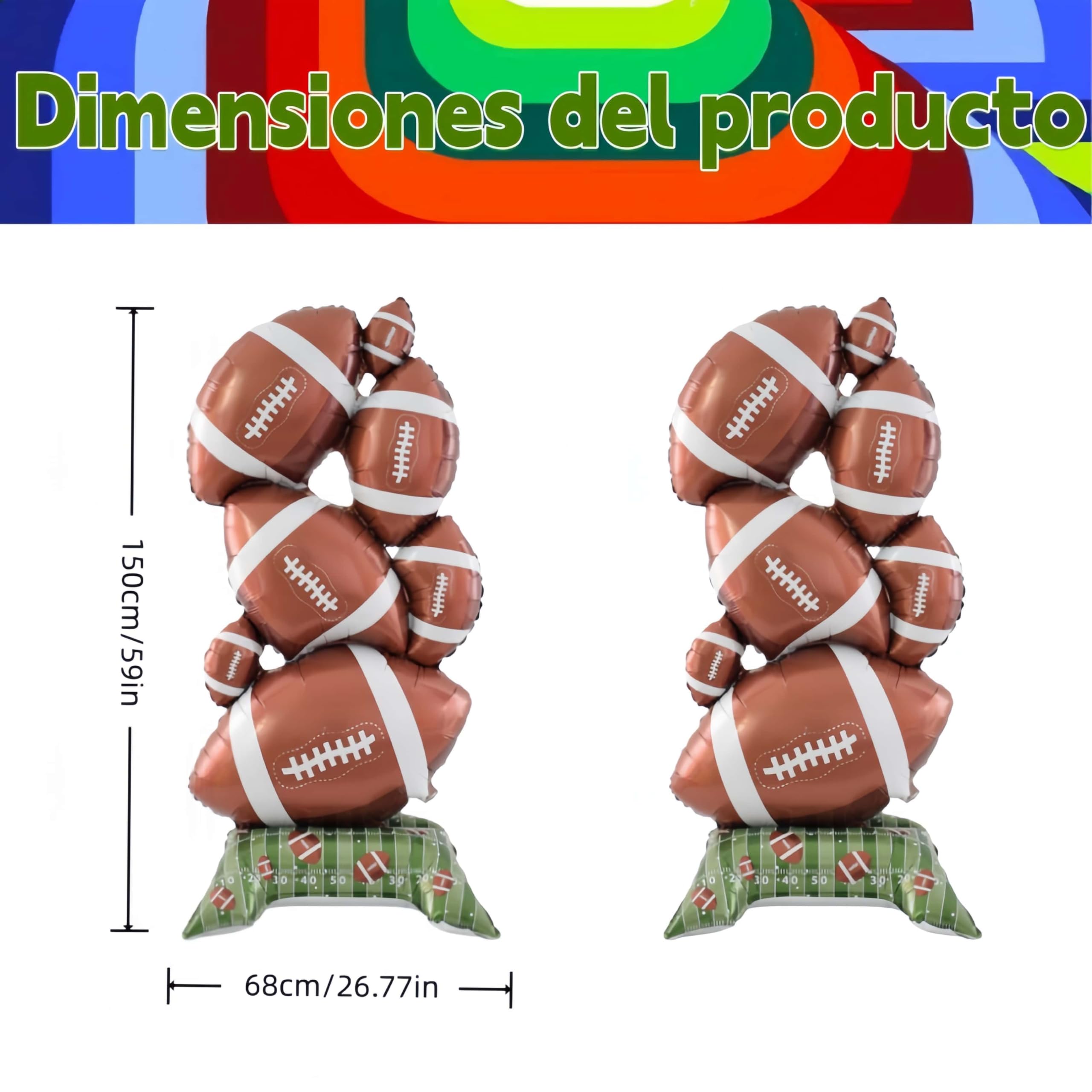 Photo 1 of 2 Pcs Extra-Large Standing Football Party Balloons, Soccer Balloons?Rugby Party Balloons?Perfect for Birthdays, Tailgate Parties, Game Day Celebrations, and Sports Events Decorations (Football)