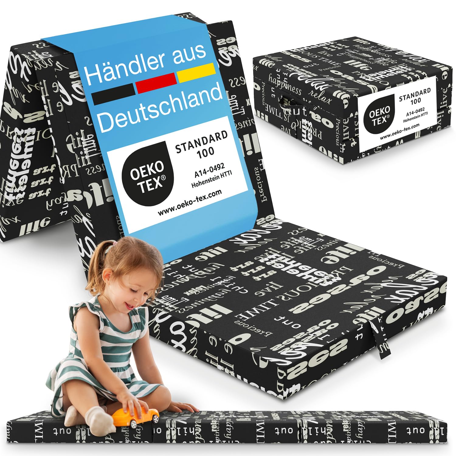 ELONEO Klappmatratze 70x190 cm, 9 cm hoch, Klappmatratze Kinder faltbar, klappbare Gästematratze, Faltbare Matratze, Reisematratze für Kinder und Erwachsene für Reisen und Camping