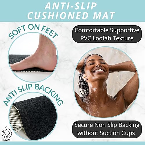 Miniatura 2 de Tapetes de ducha antideslizantes  Tapete de ducha antideslizante de PVC suave  Interior o exterior texturizado o bañera lisa, ducha, áreas húmedas