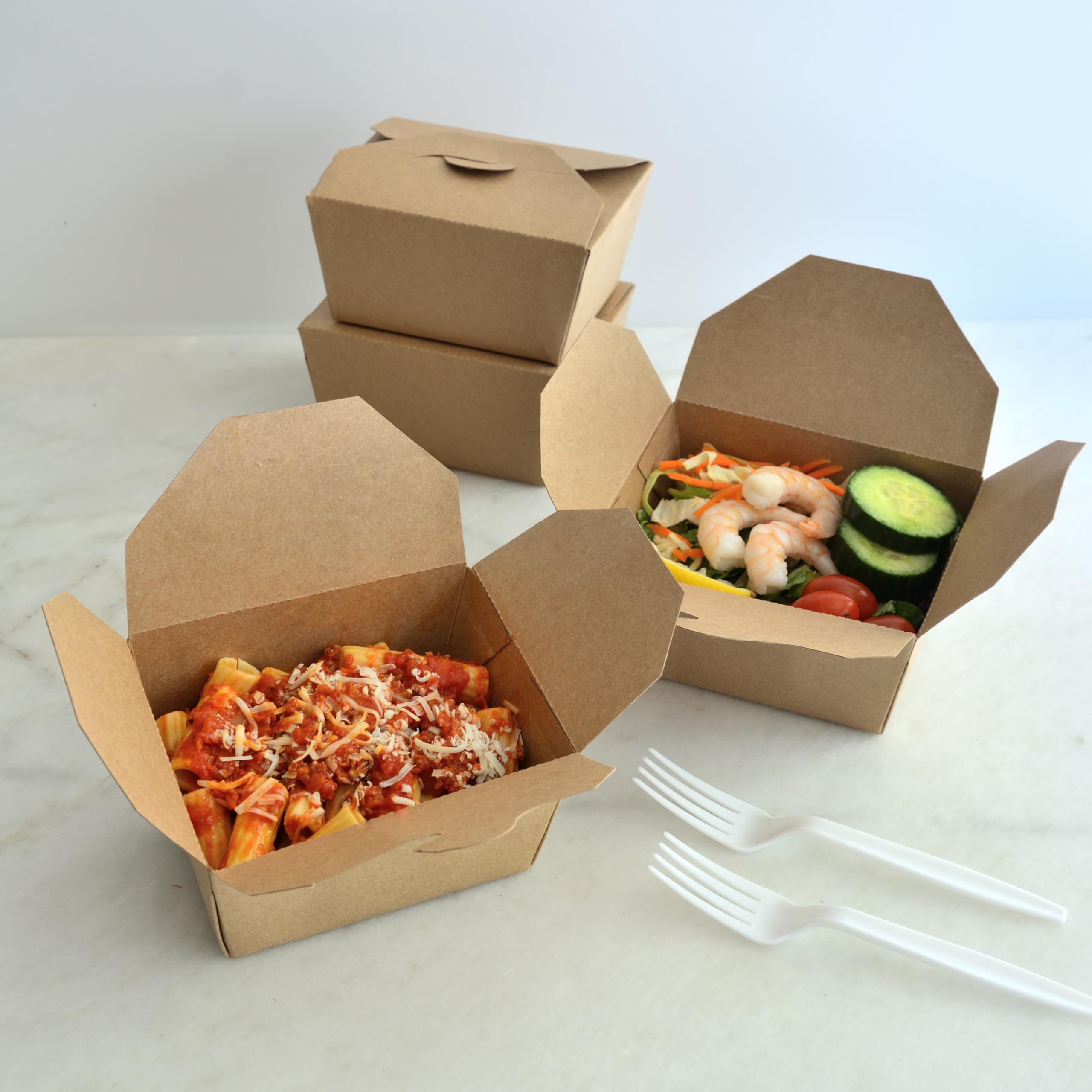 Youngever Confezione da 50 scatole usa e getta da 760 ml, contenitori per alimenti in carta riciclabile, contenitori per alimenti da asporto