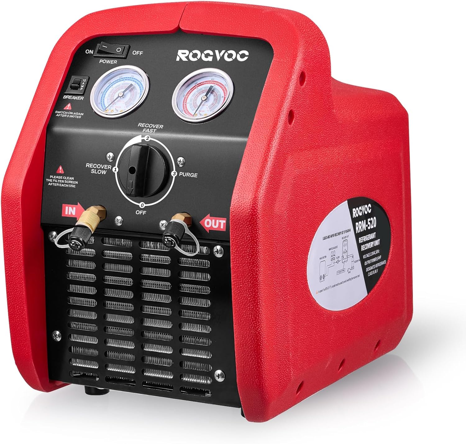 3/4HP Refrigerant Recovery Machine