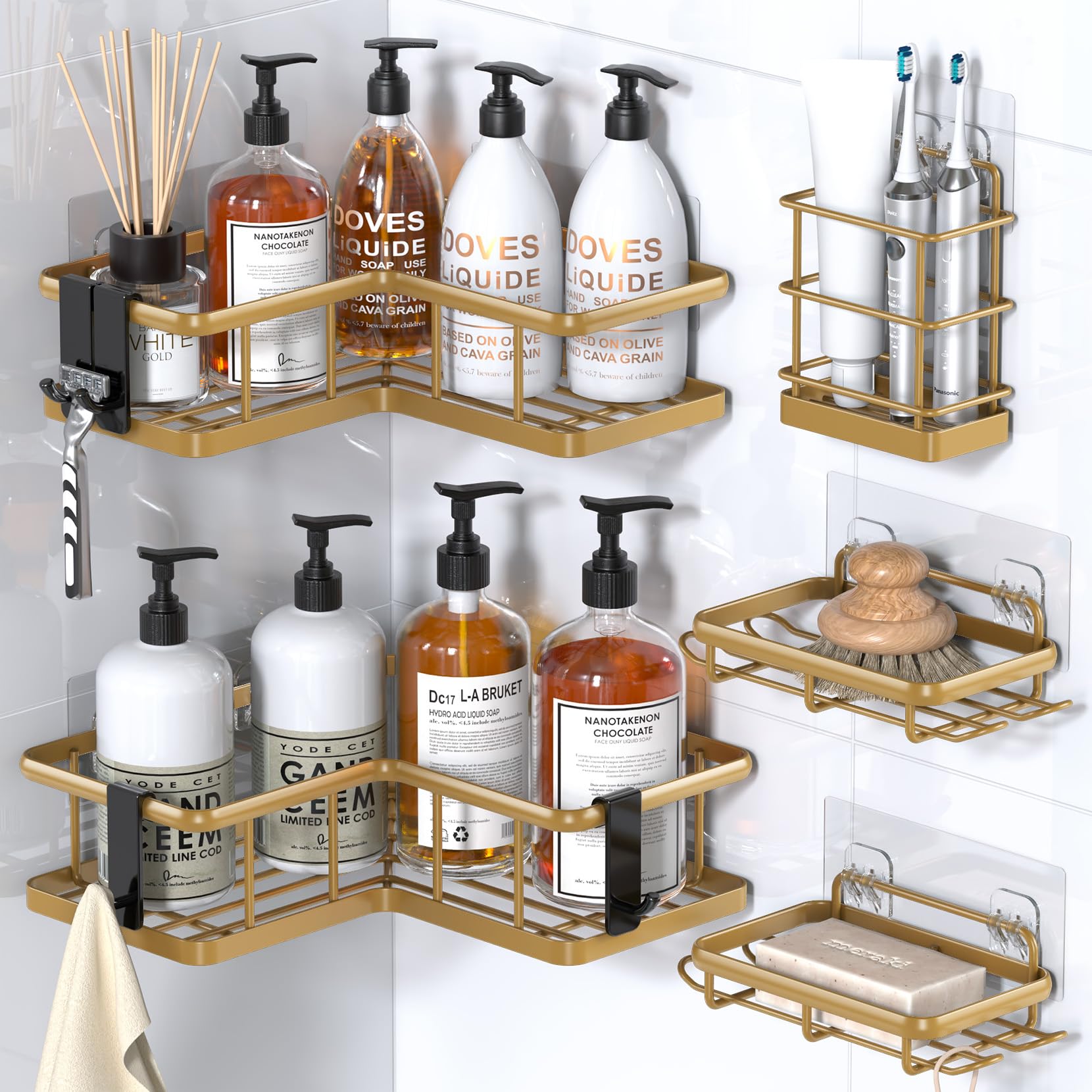 Amazon.com: YASONIC Shower Caddy (Gold), YS-426-5-A : Home & Kitchen