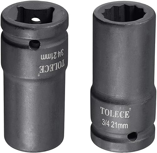 Miniatura 5 de uxcell 34-Inch Drive 0.827 in 12-Point Deep Impact Socket, CR-MO Steel 3.071 in Longitud, Tamaños métricos