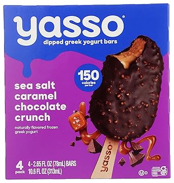 Yasso Sea Salt Caramel Chocolate Crunch Frozen Yogurt Bars, 10.6 FZ
