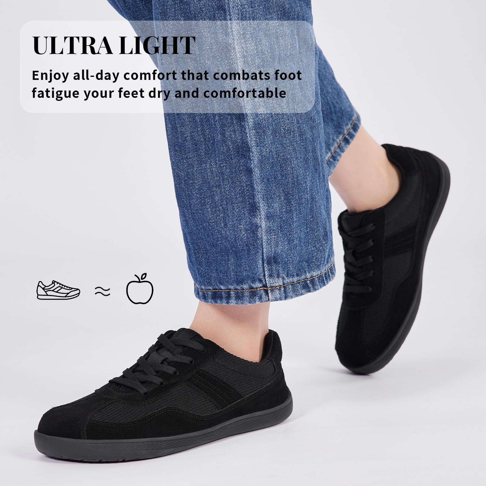 Zapatillas Barefoot Mujer Ligeras Running Zapatos Caja de Dedos Transpirables Sneakers Suela Cero Drop | No Deslizantes Zapatos Transpirables Soporte de Arco Sneakers Suela Cero Drop