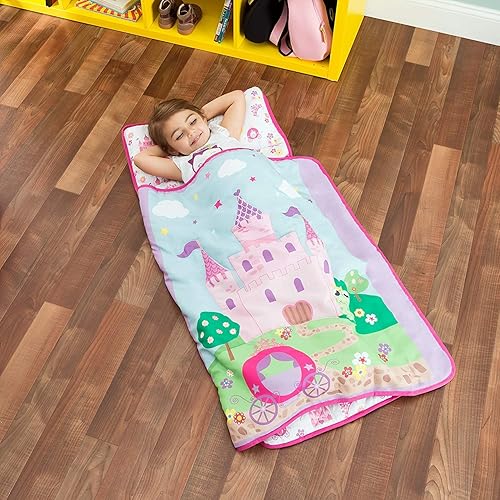 Miniatura 2 de Everyday Kids alfombrilla para siesta con almohada extraíble para niños se enrolla y cierra con correas de velcro con asa de transporte microfibra