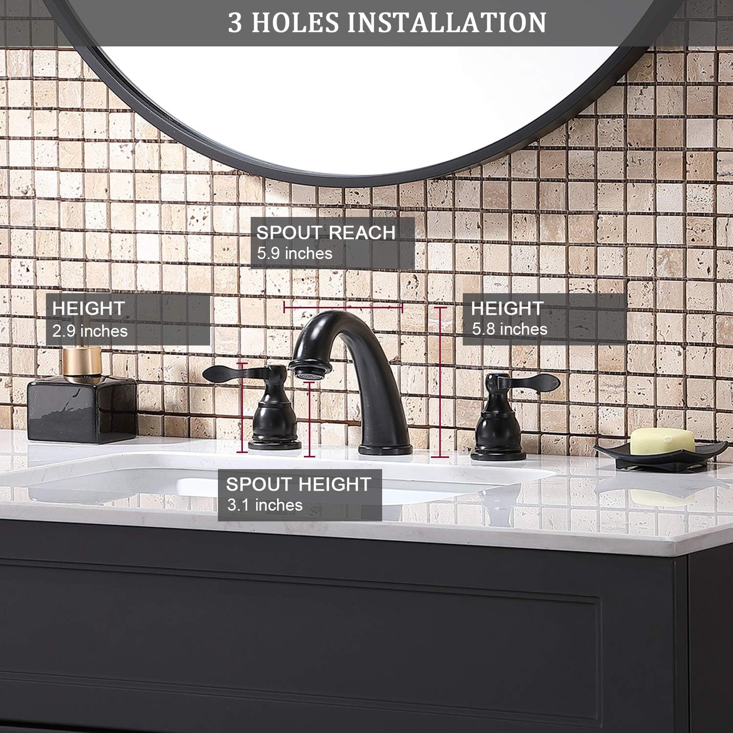 Buу 1 gеt 1 🔥 Ufaucet Commercial Rustic Widespread Oil Rubbed Bronze Bathroom Faucet, 3 Holes Bathroom Lavatory Vessel Sink Faucet with 2 Handles