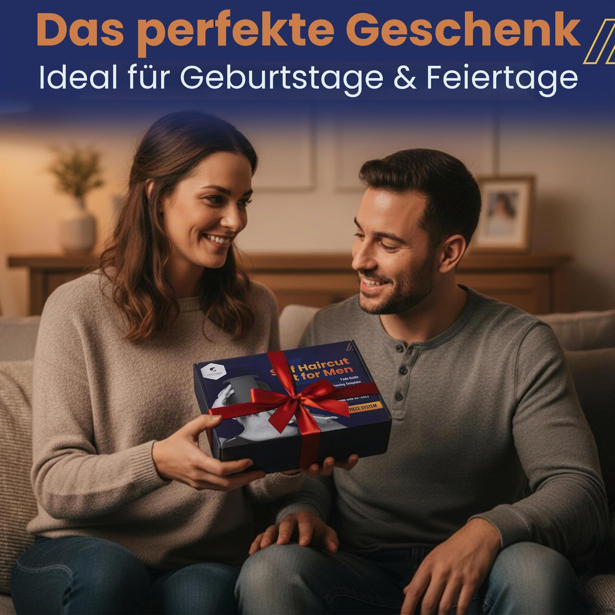 Selbst-Haarschnitt-Set für Männer, 2 Stück, SelfCut-Anleitung für Herren: Hals-Rasierschablone und Fade-Anleitung, verstellbare Größe, Haarausbleichwerkzeug und stabile Ausschnittschablone,