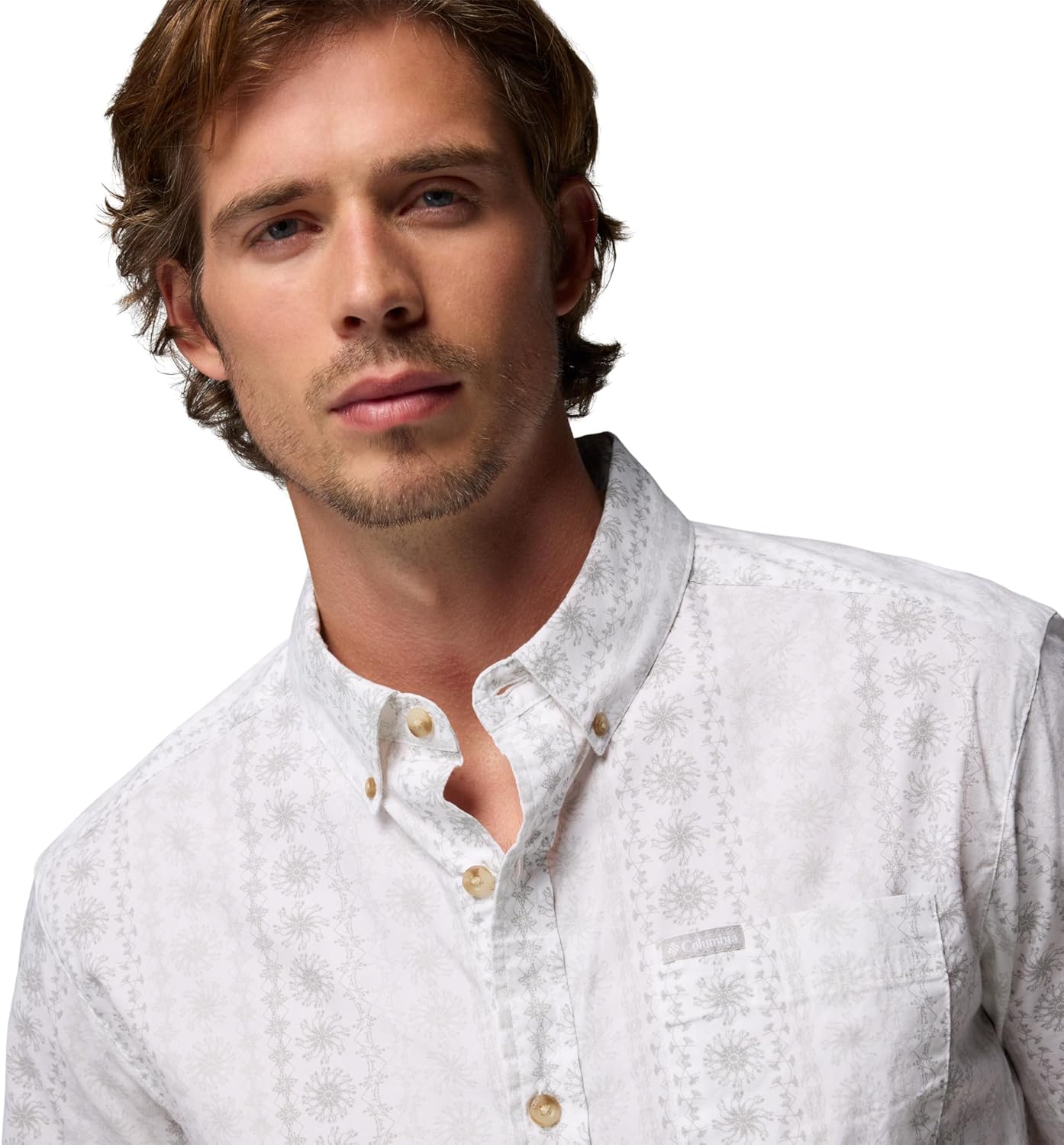 Columbia Men's Rapid Rivers Printed Short Sleeve Shirt, Comfort Stretch