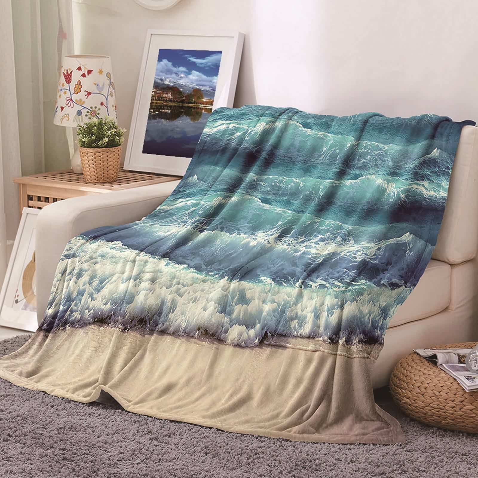 Couverture douce et confortable KnSam plaid polaire 100x150cm contre le froid du canapé
