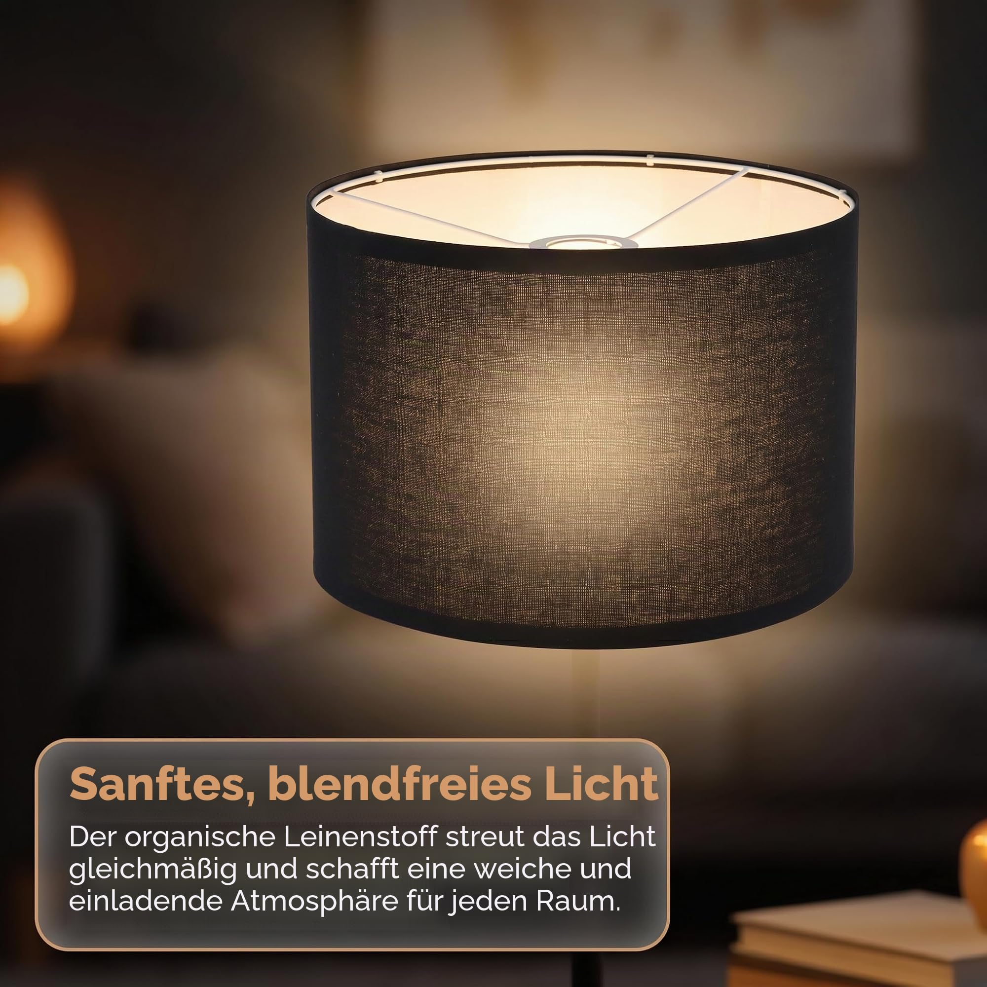 Stoff Lampenschirm, Beige lampenschirm für Tischlampe Wandlampe Nachttischlampe und Stehlampe, Naturleinen Hardcover Handgefertigt, lampenschirme mit Konverter für E27, E26,E14,11mm