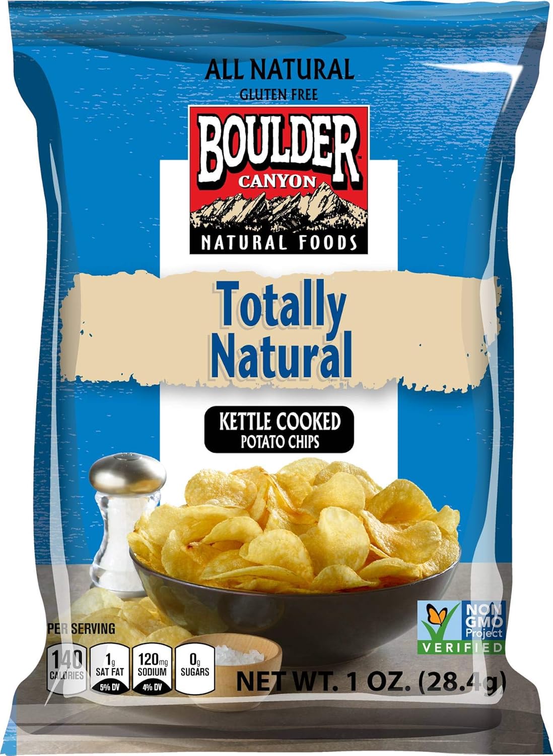 Boulder Canyon Sea Salt Kettle Cooked Potato Chips - 1 oz. bag, 72 per case