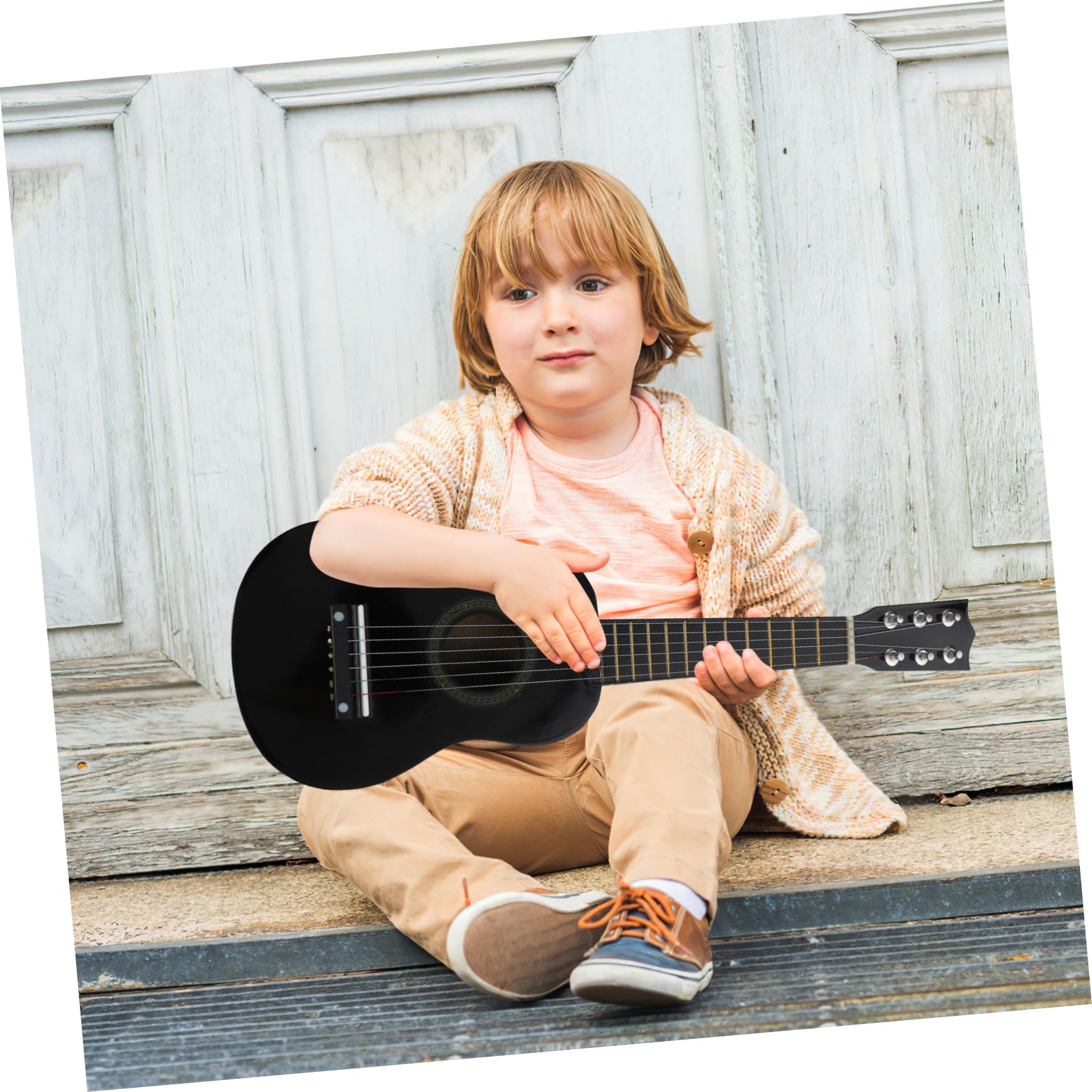 Mikinona Guitarra de Juguete para Juguete Musical de Madera Guitarra Acústica para Principiantes para Educación Temprana para Pequeños