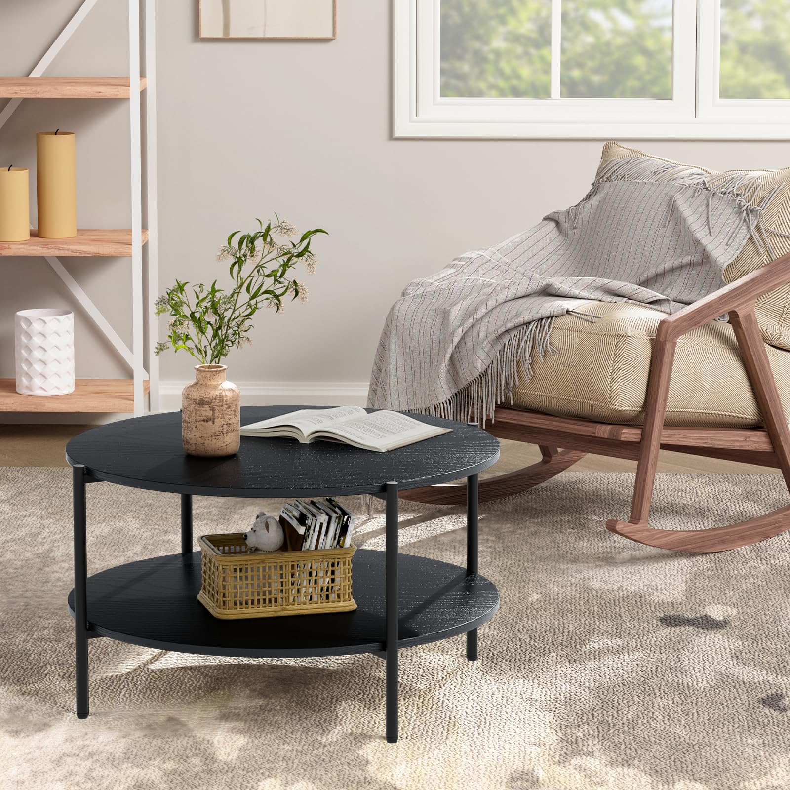 MONCOT ローテーブル Amazon.com: Moncot Round Coffee Table, 31