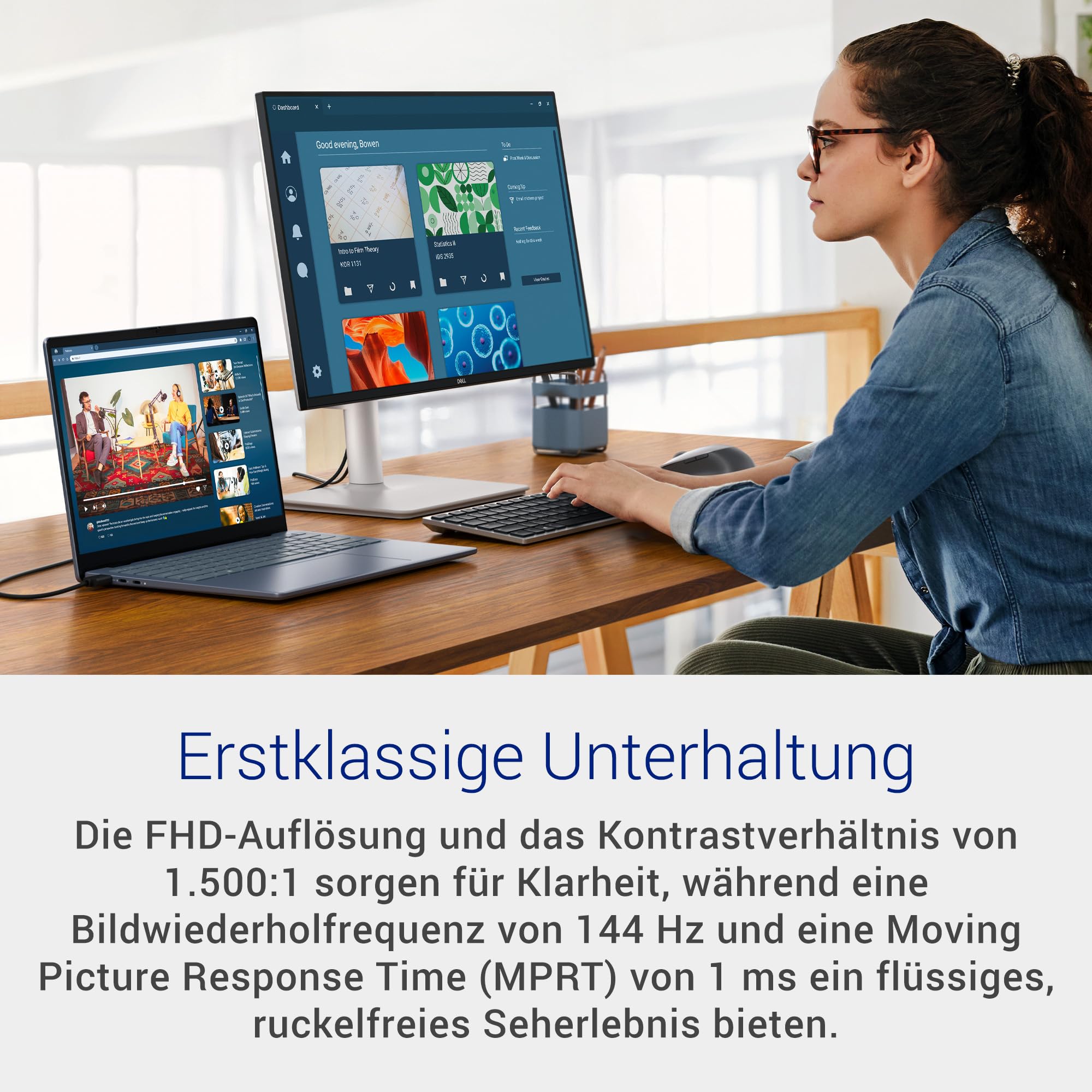 Dell 24 Plus Monitor S2425HSM Full HD 1920x1080 144Hz IPS 1ms MPRT AMD FreeSync 99% sRGB Höhenverstellbar Eingebaute Lautsprecher 2 HDMI Weiß
