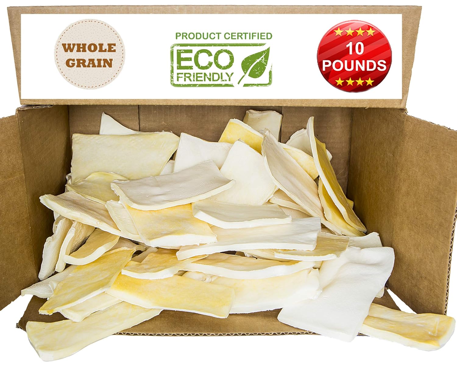Brazilian Pet Premium Thick Cut Chips, Wholegrain Rawhide (Last Much Longer Than Traditional Chips). 100% Natural. Great Behavioral Dog Chewing Treat Solution. No Preservatives....