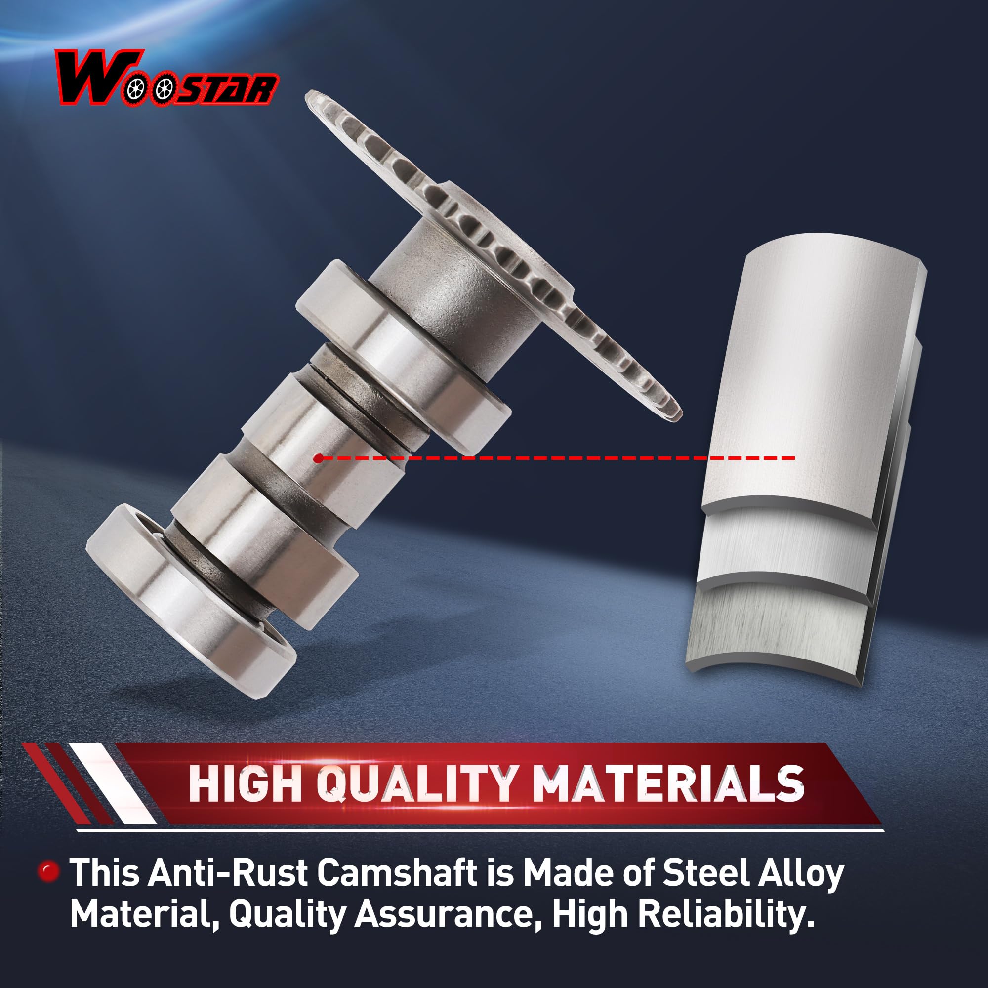 WOOSTAR Kit Albero a Camme Sostituzione per GY6 50cc 60cc 80cc 100cc 139QMB 139QMA Motore ATV Quad Scooter Ciclomotore