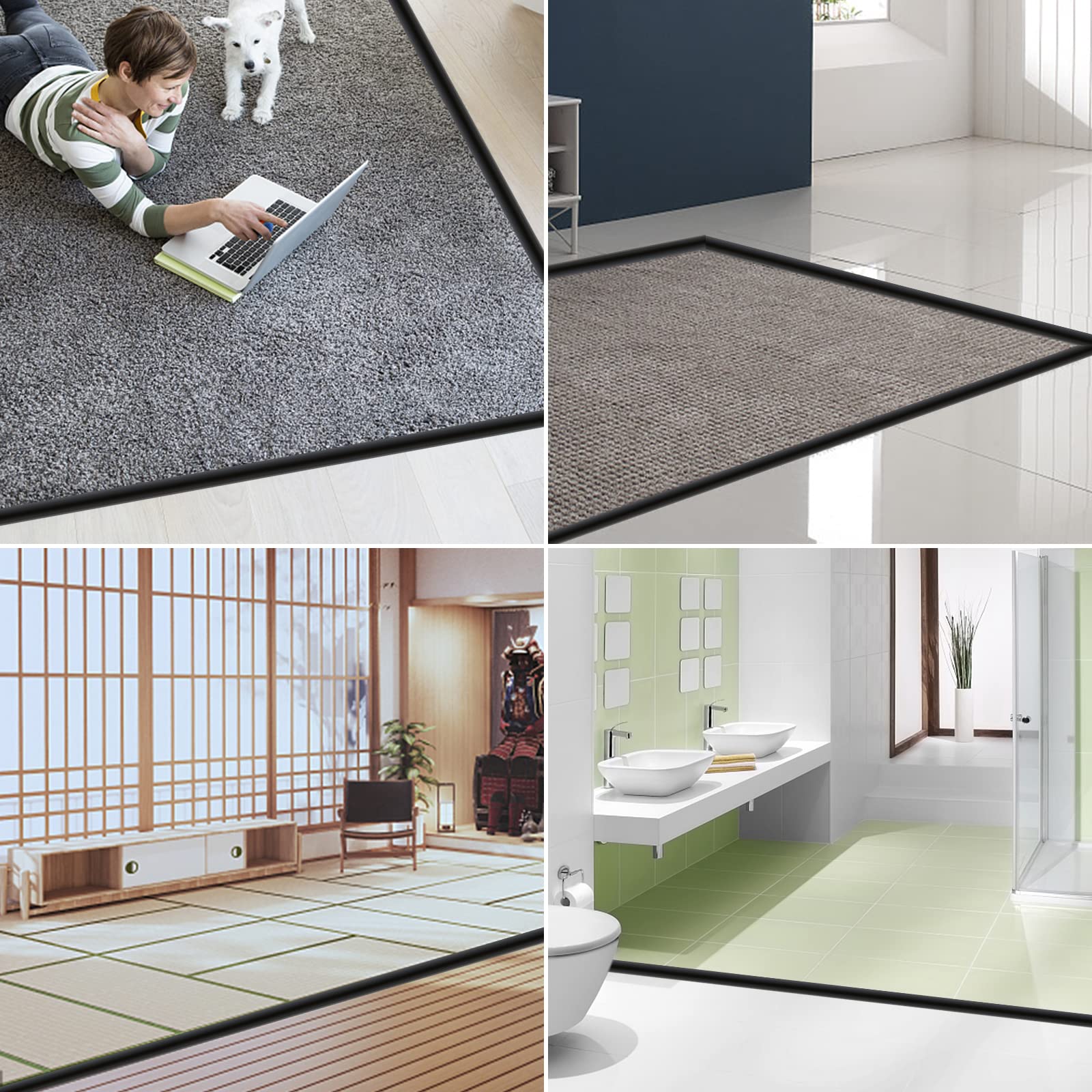 Profilo Transizione Pavimento Autoadesivo - Listello PVC 2m X 5cm Per Giunzioni - Foto 14