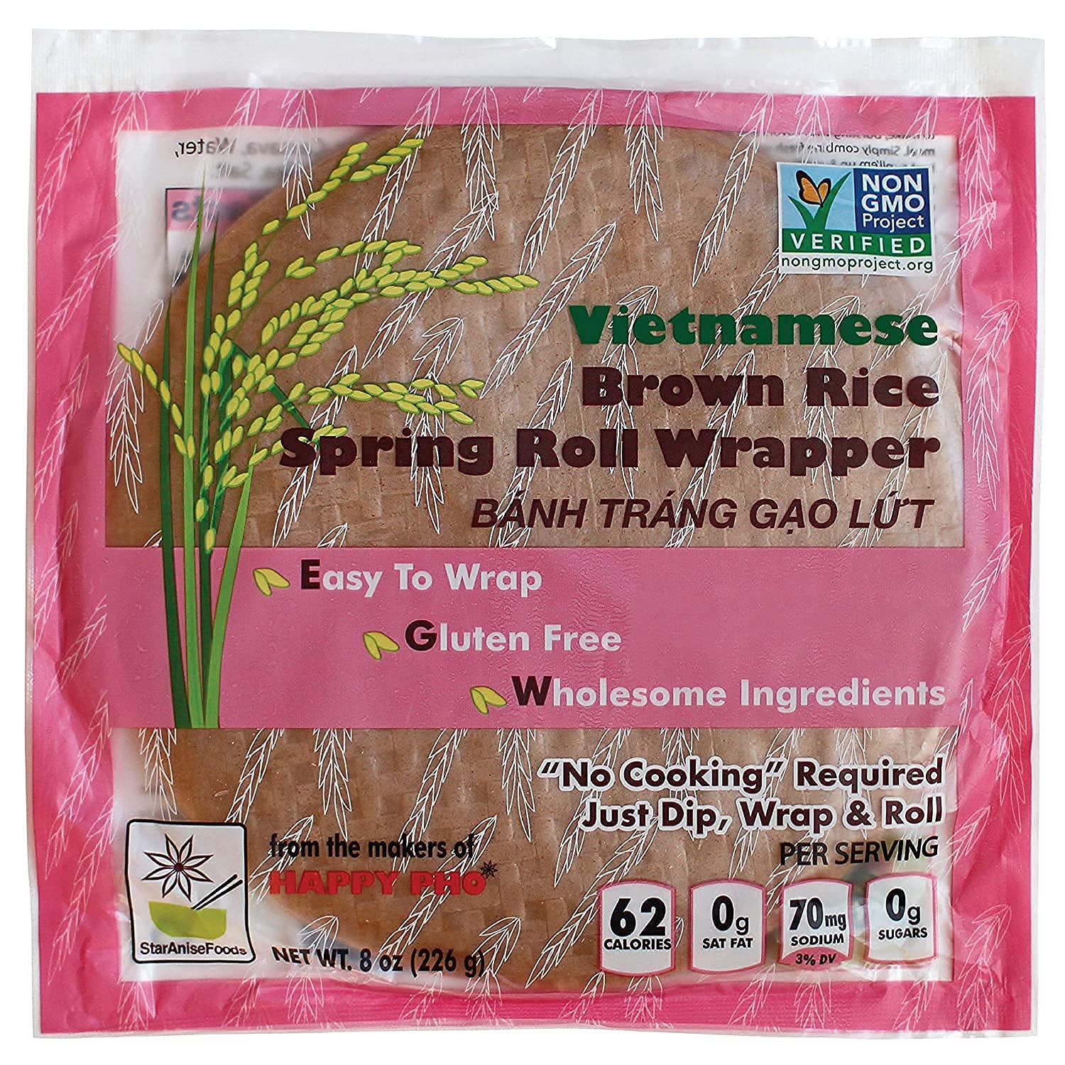 Star Anise Foods Rice Paper, Rice Spring Roll Wrappers, Gluten Free Egg Roll Wrappers, Wonton
