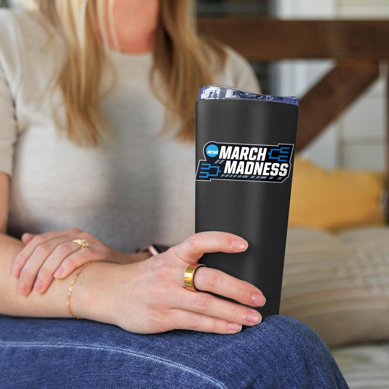 Logo Brands March Madness 20 oz Stainless Steel Tumbler - Official March Madness Logo, Powder-Coated Steel, 20 Fluid Ounces