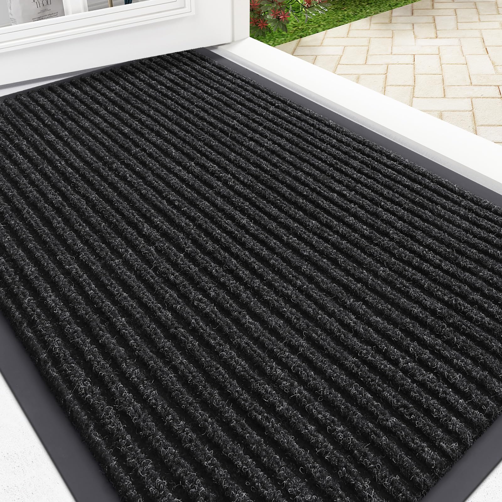 OLANLY Front Door Mat Indoor Outdoor Entrance, Waterproof Heavy Duty Doormat, Fade Resistant, Low Profile, Easy Clean Patio Porch Welcome Floor Mats for Entry, 29.5x17, Beige — view 120