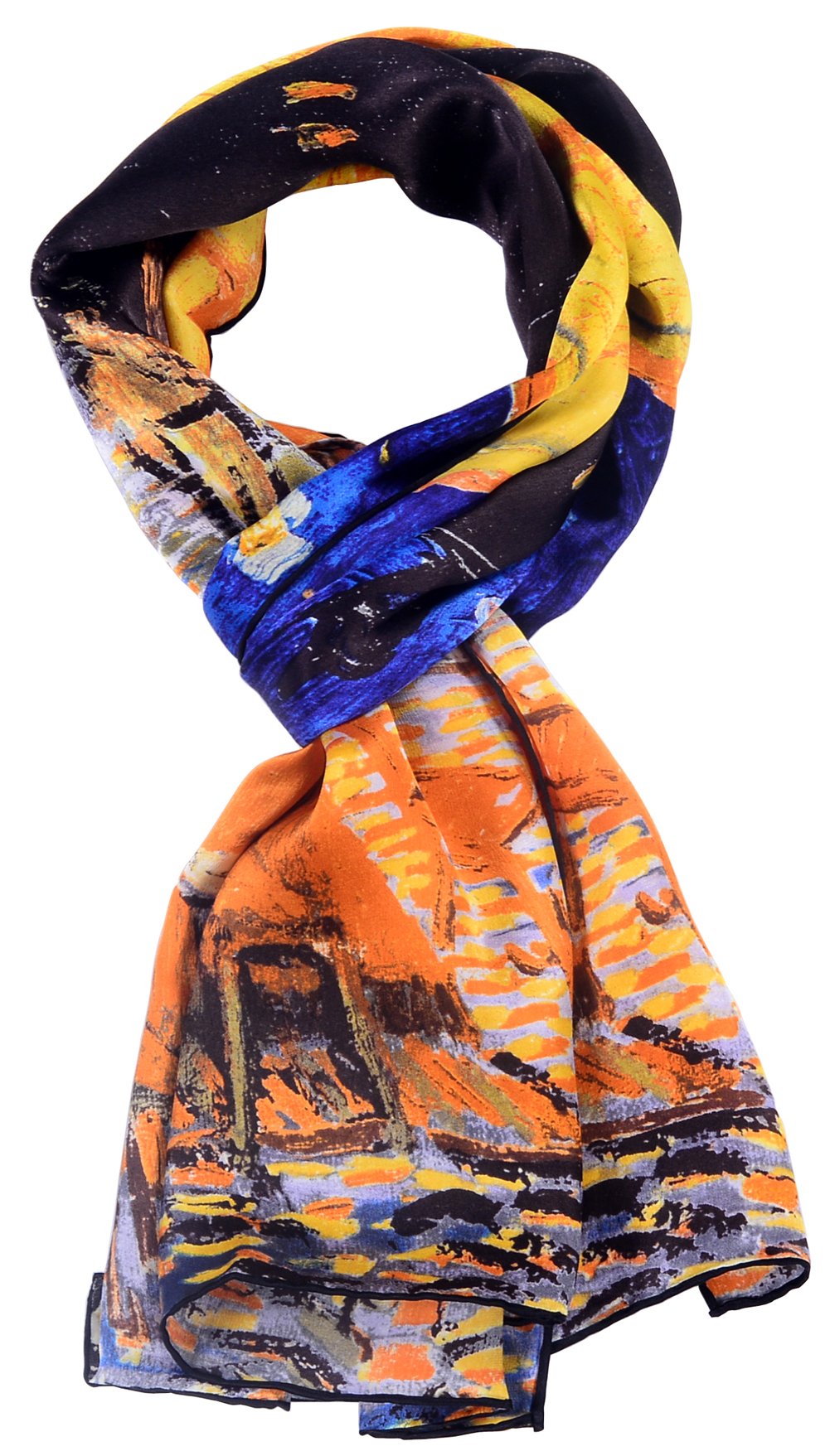 Women 100% Silk Scarves Van Gogh Painted Scarf