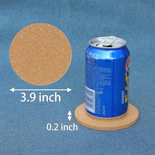 Miniatura 6 de Tivnhuils - 3 posavasos de corcho para bebidas, juego de posavasos de 3.9 pulgadas para tazas y plantas