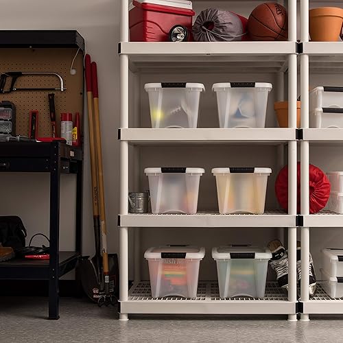 Vista 150 de IRIS USA - Caja de almacenamiento de plástico de 19 cuartos de galón con tapa y pestillos – Paquete de 4 – sin BPA, solución de organización