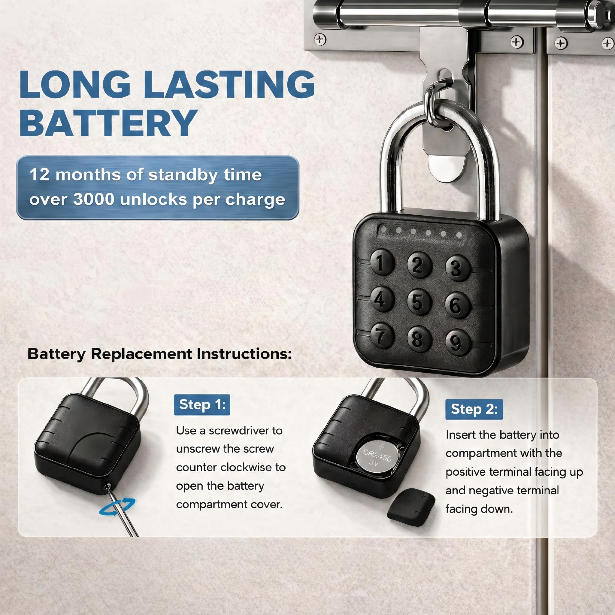 Combination Padlock, 6-Digit Code, Black — Amazon image 5