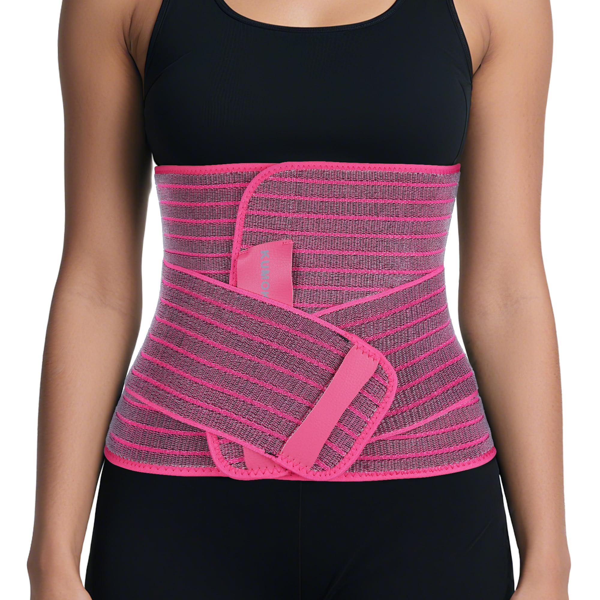 KUMOKUMOstone Abdominal Binder Post Surgery - Postpartum Belly Band Wrap | Post C Section Belly Binder Recovery Belt | Stomach Compression Hernia Belt For Men or Women After Pregnancy