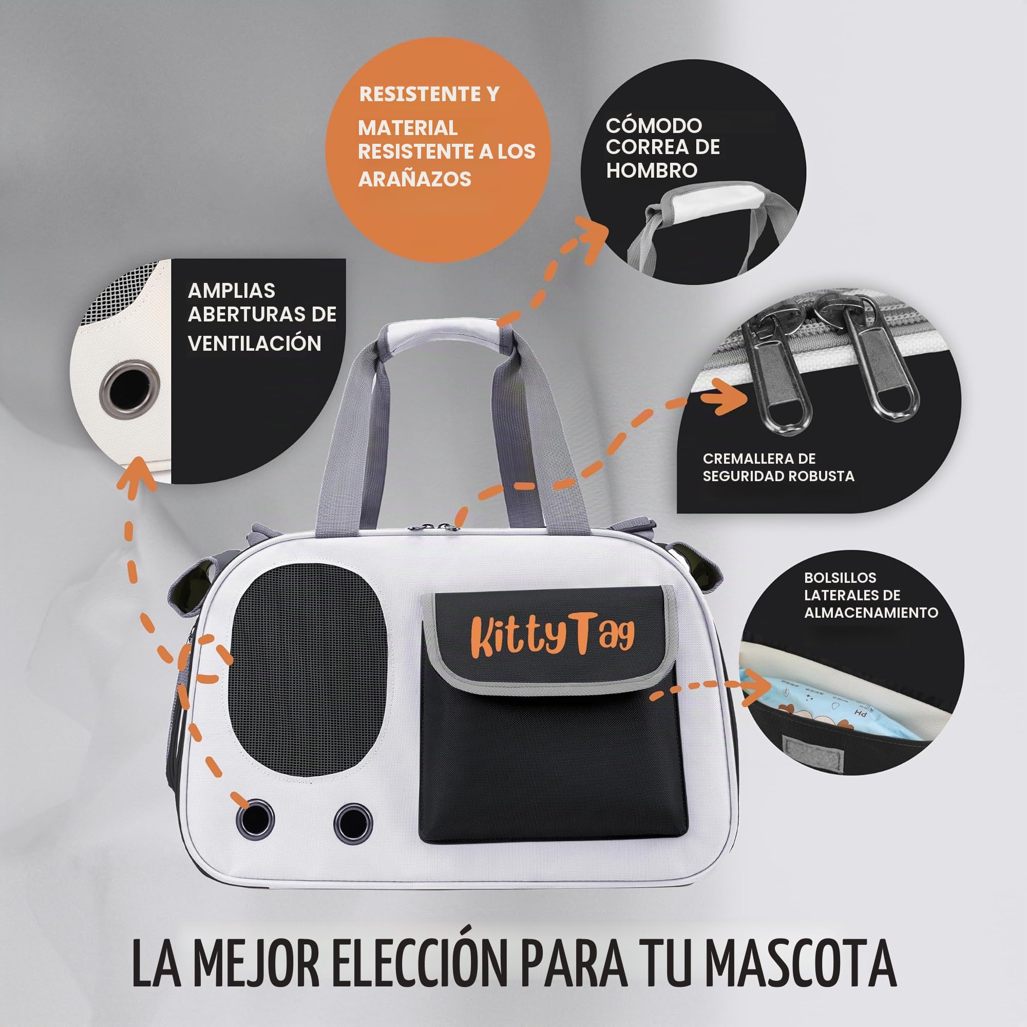 Transportador para mascotas, para cachorros, perros pequeños, bolsa de transporte para gatos, bolsa de transporte impermeable de piel sintética de para viajes al aire libre, caminar